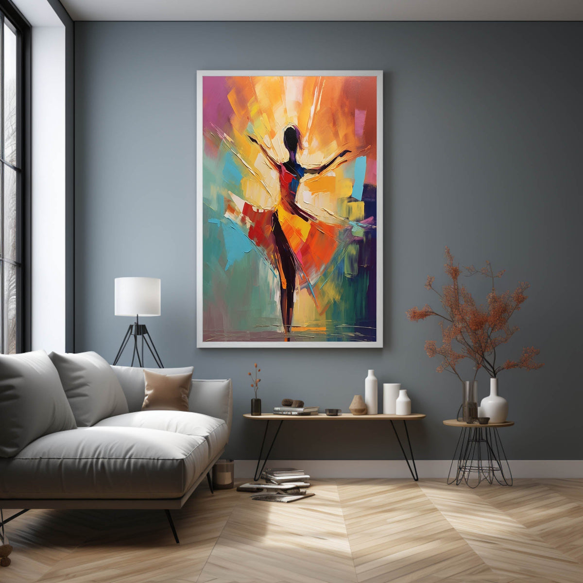 Palette Vibrant Dancer Impasto Painting