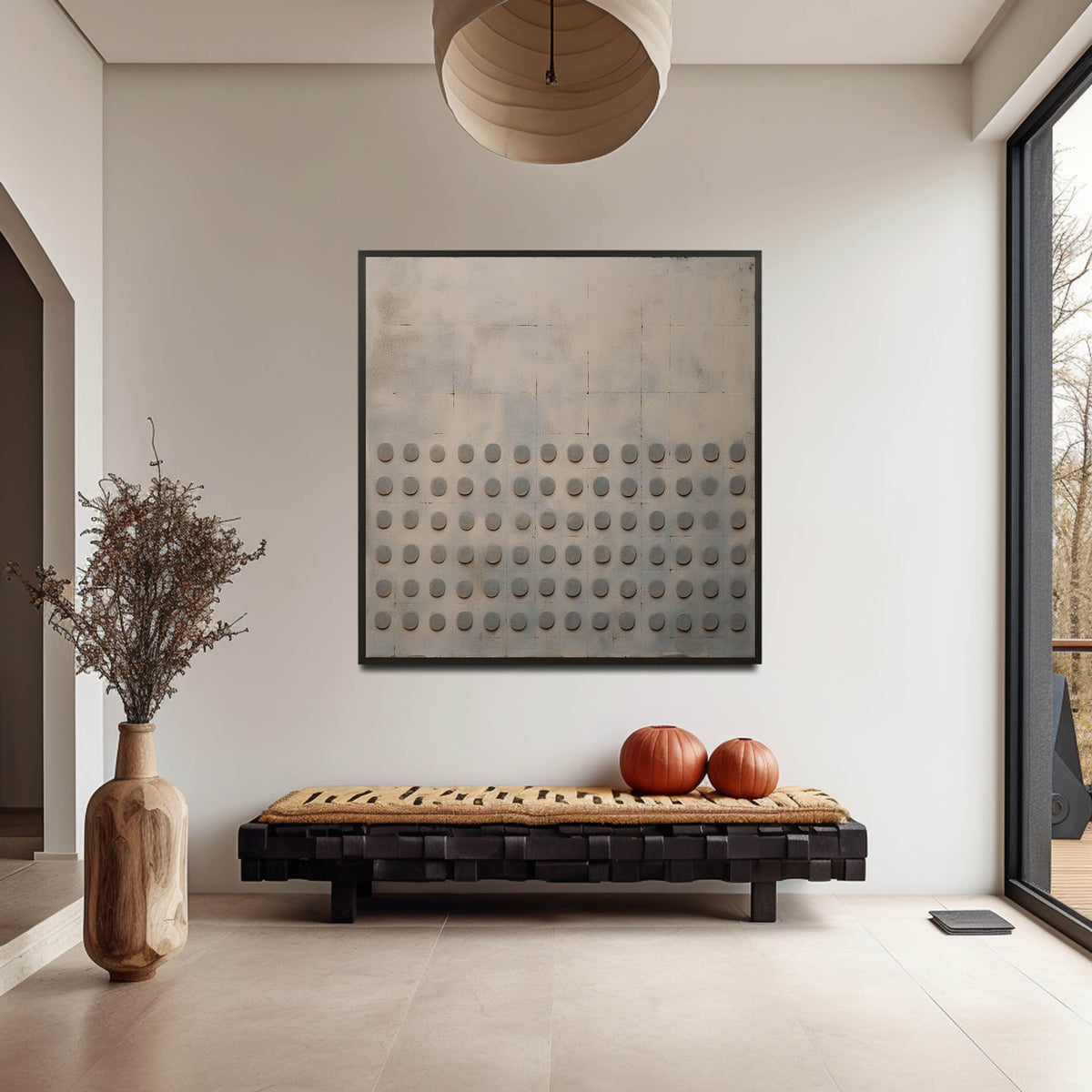 Wall Art Dot Grid Texture Oil Painting