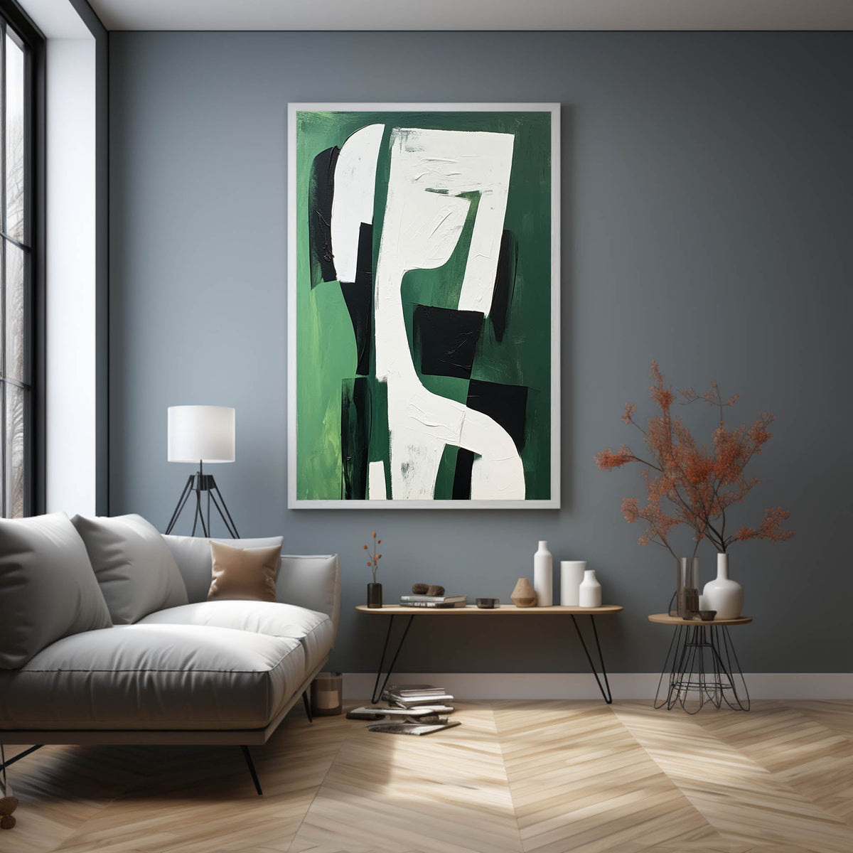 Wall Art Vertical Abstract Geometric Form