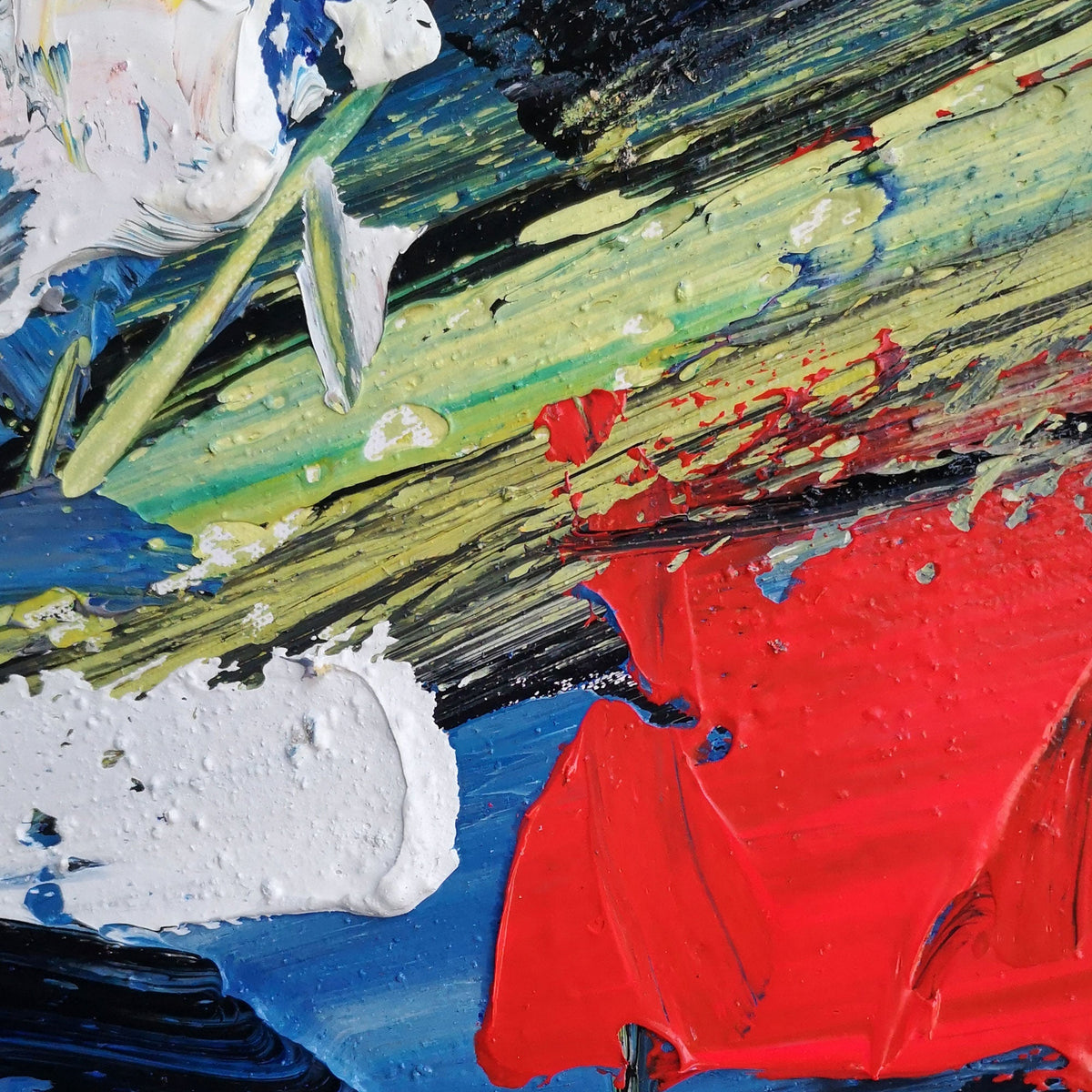 Blue Red Abstract Painting