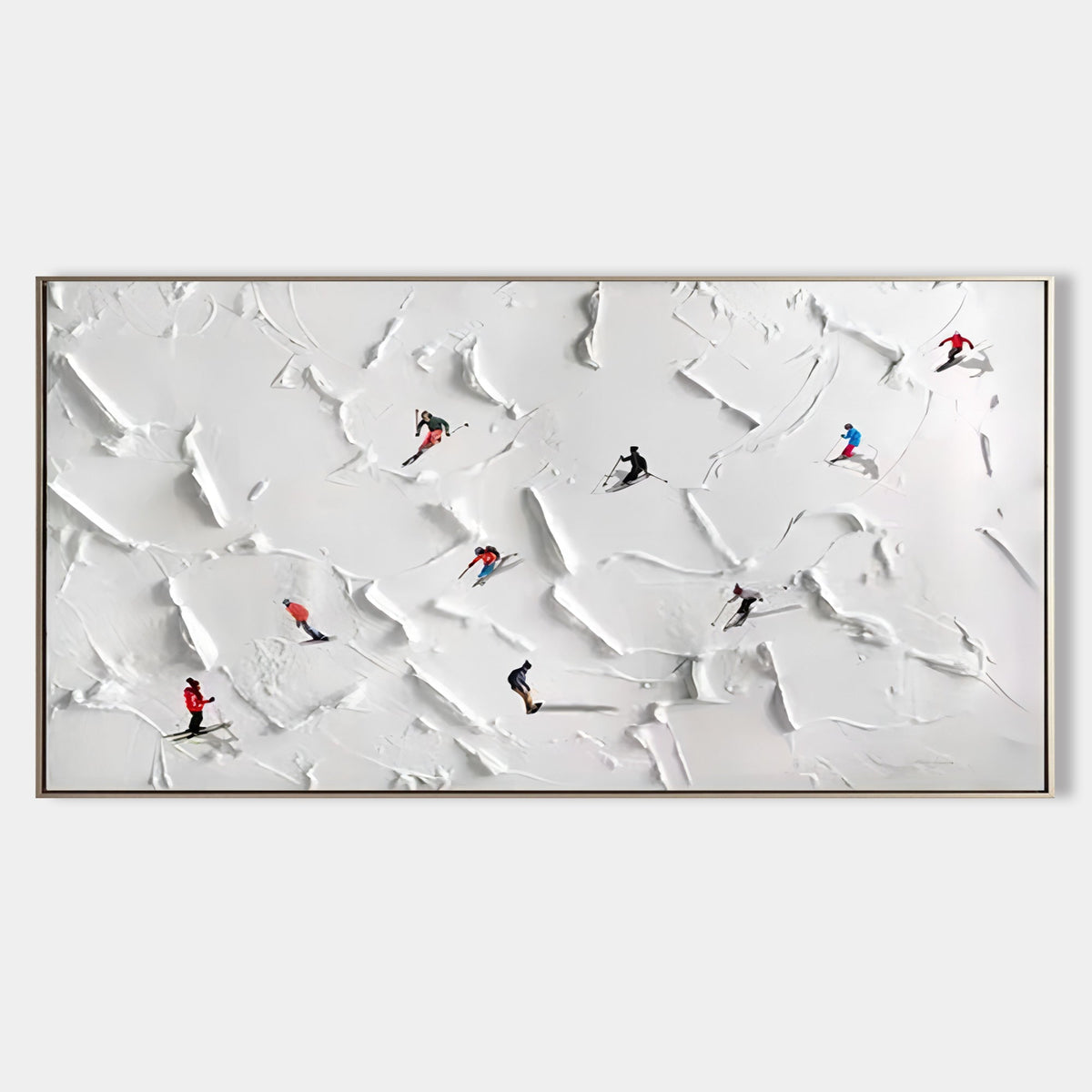 3D Textured Ski Resort Painting Winter Sports