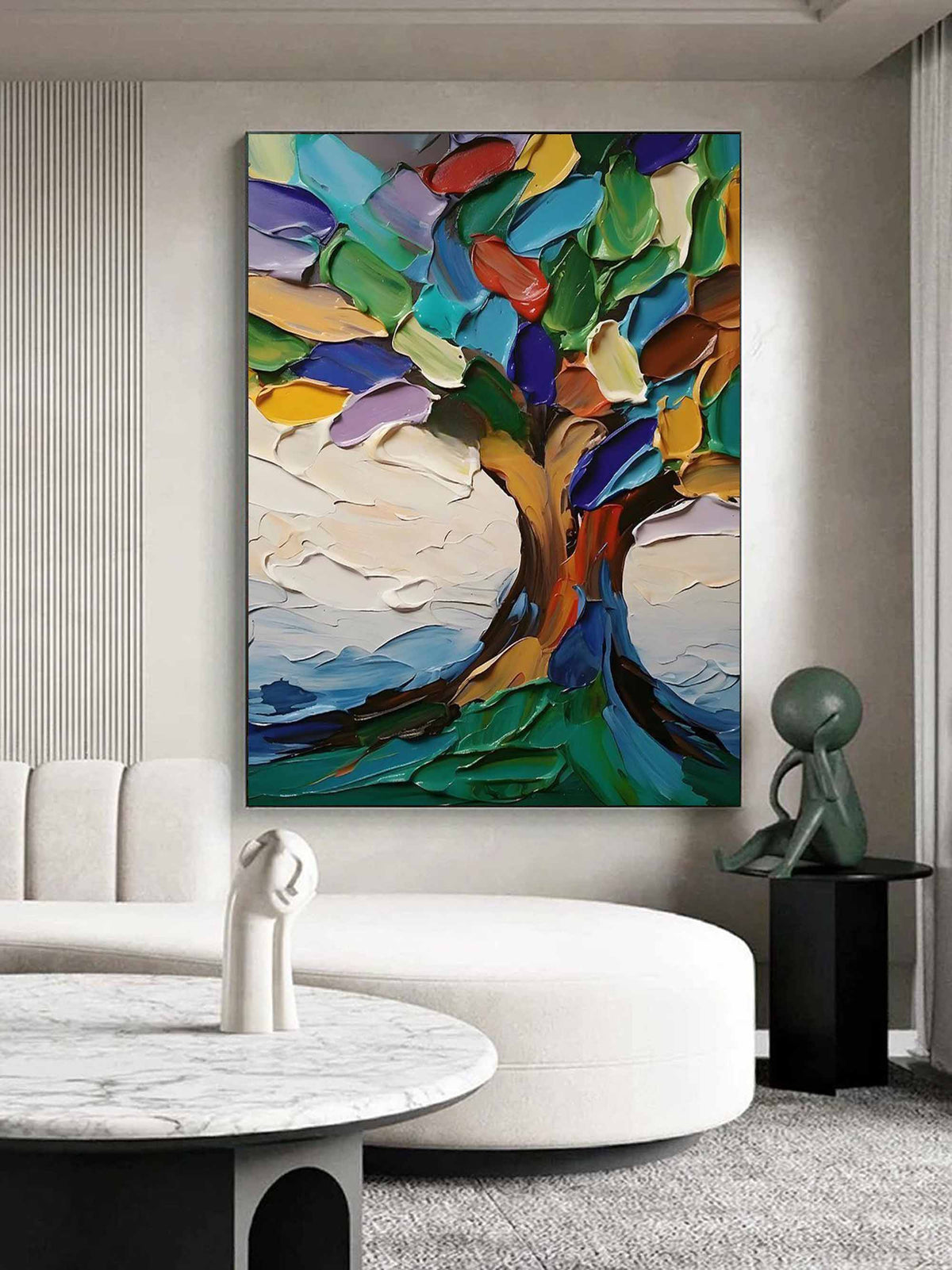 Colorful Tree of Life 3D Impasto Painting