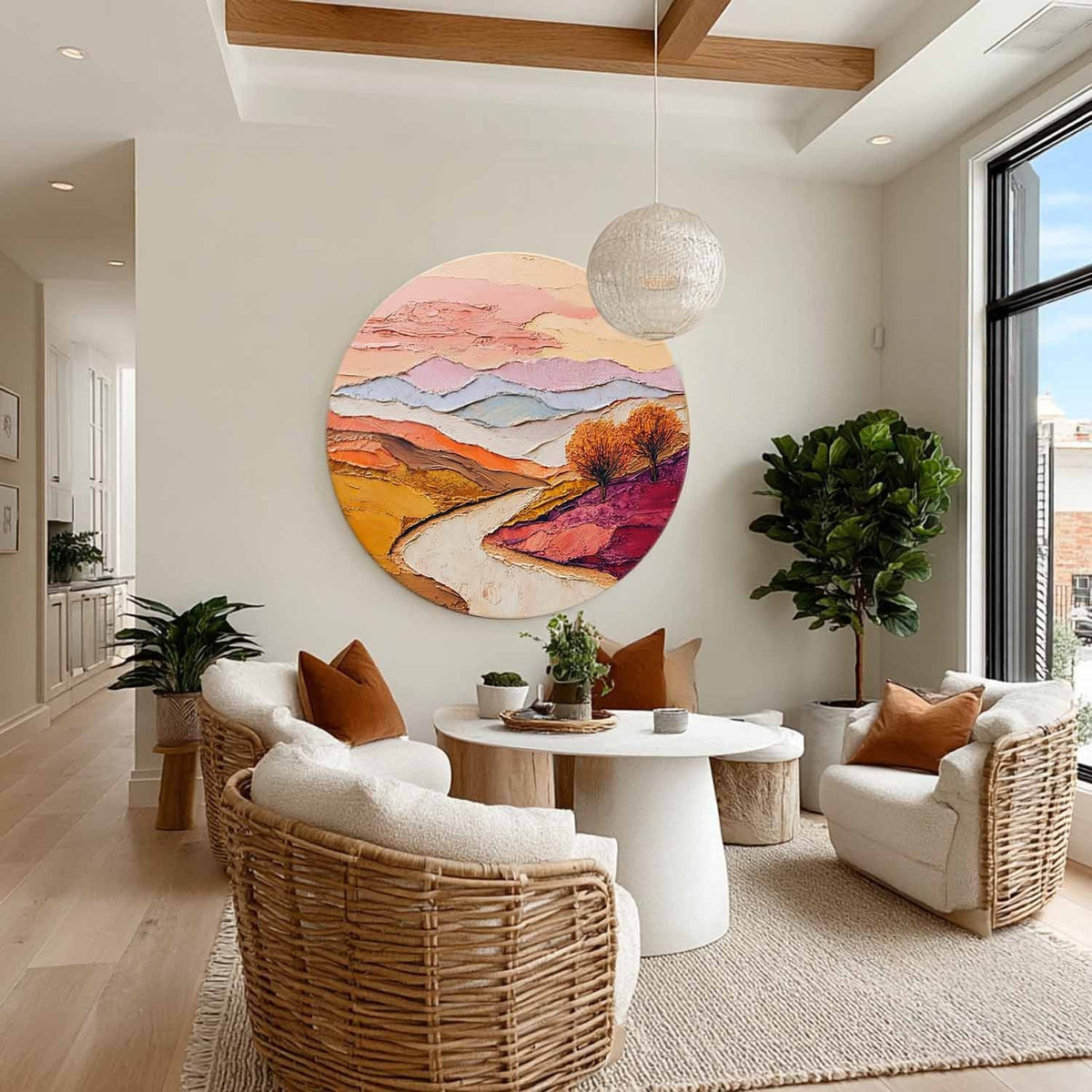 Wall Art Round Autumn Landscape