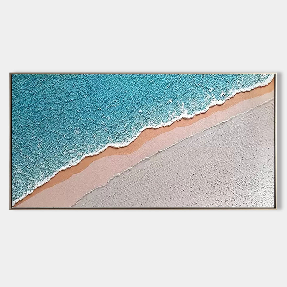 Wall Art Horizontal Abstract Coastal Shore Teal