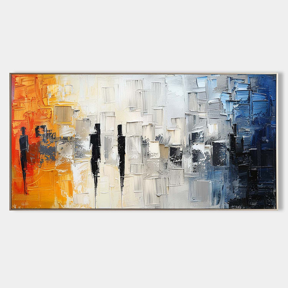 Wall Art Impressionist Gradient Orange Blue