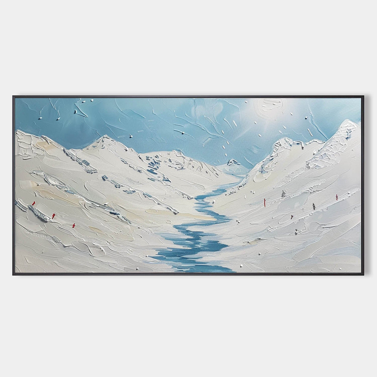 Textured Alpine Landscape Oil Painting