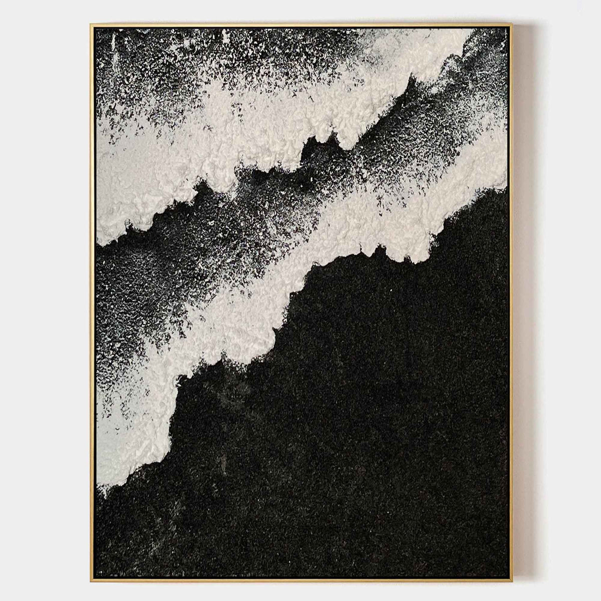 Plaster Art Black White Textured Painting
