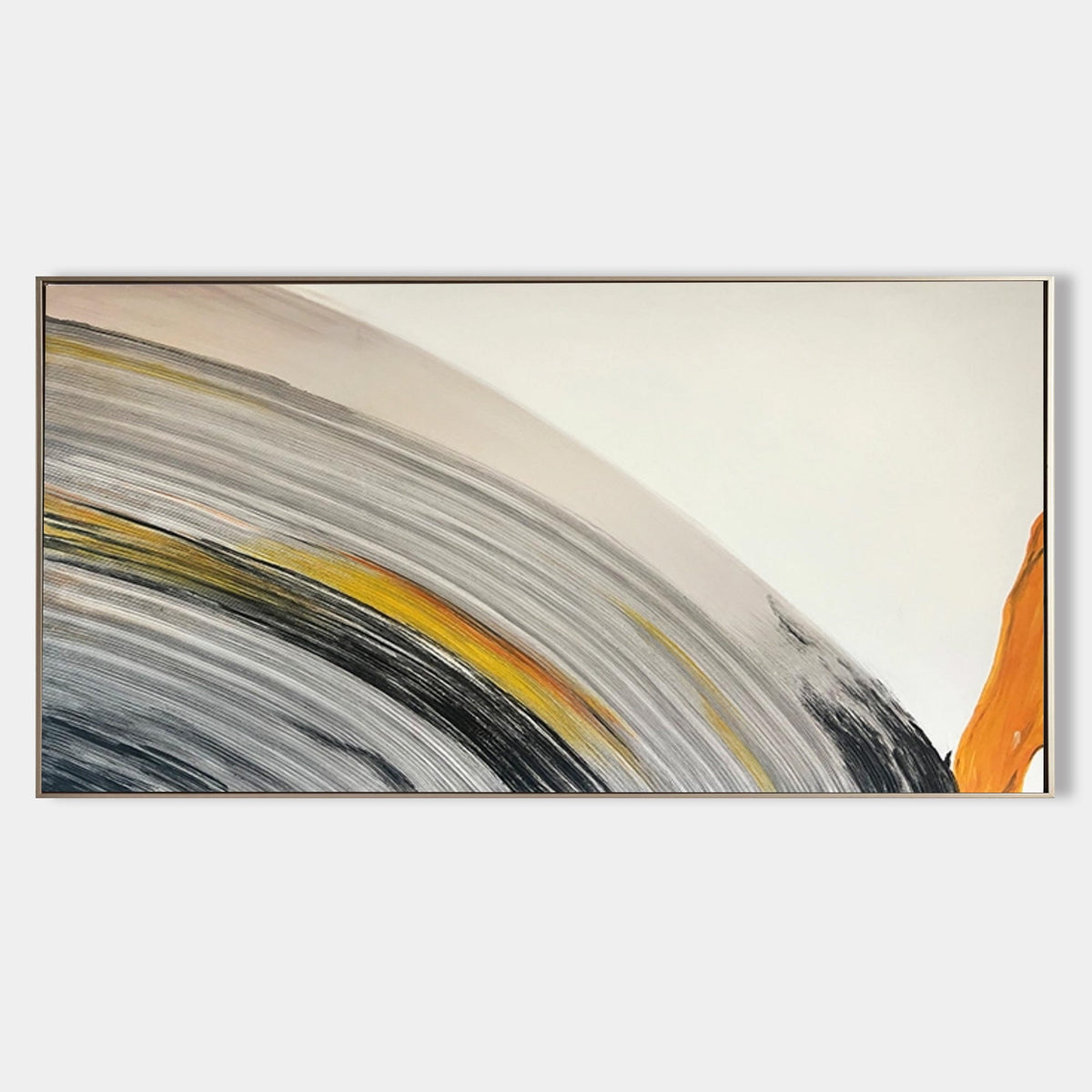 Dynamic Curved Brushstroke Oil Painting Long Wall Art