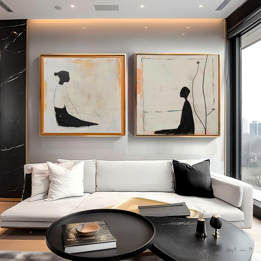 Wall Art Minimalist Textured Figurative