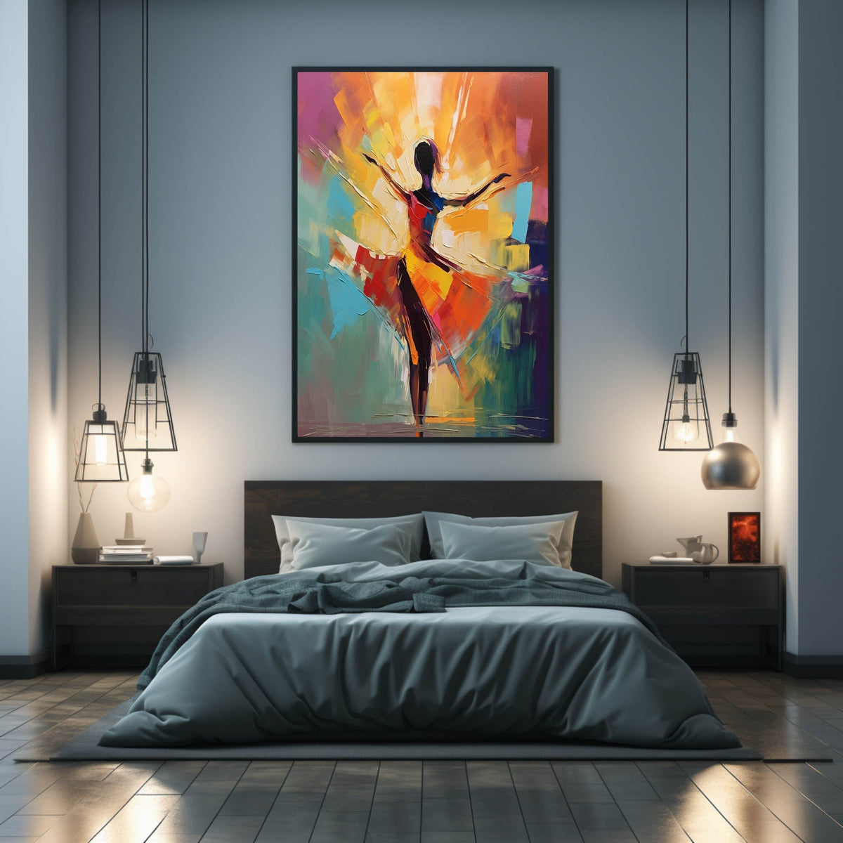 Palette Vibrant Dancer Impasto Painting