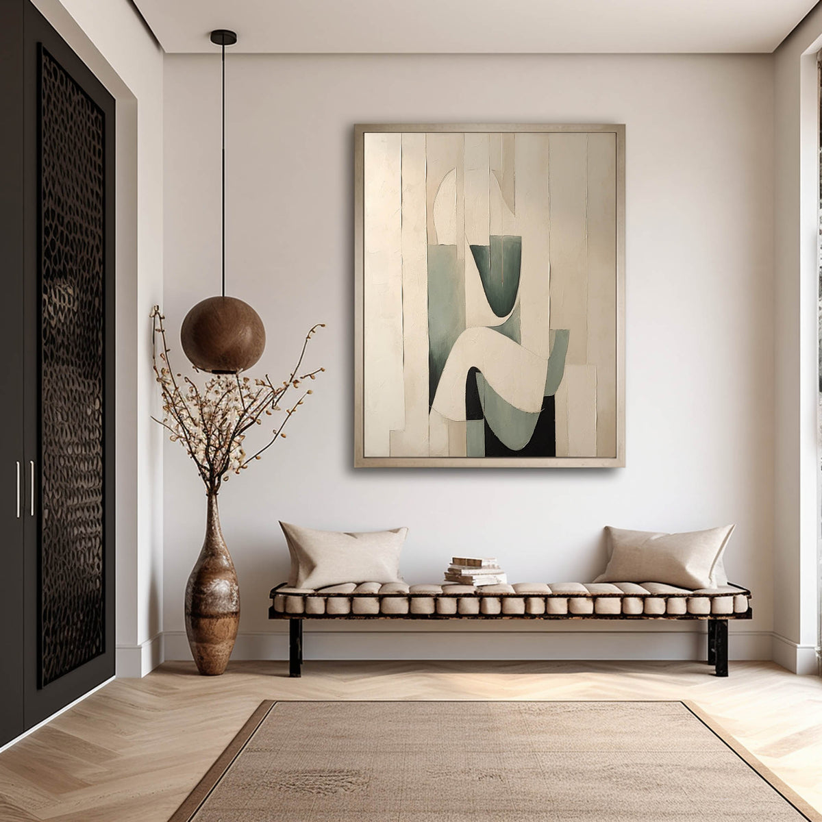 Wall Art Organic Geometric Abstract Oil Painting