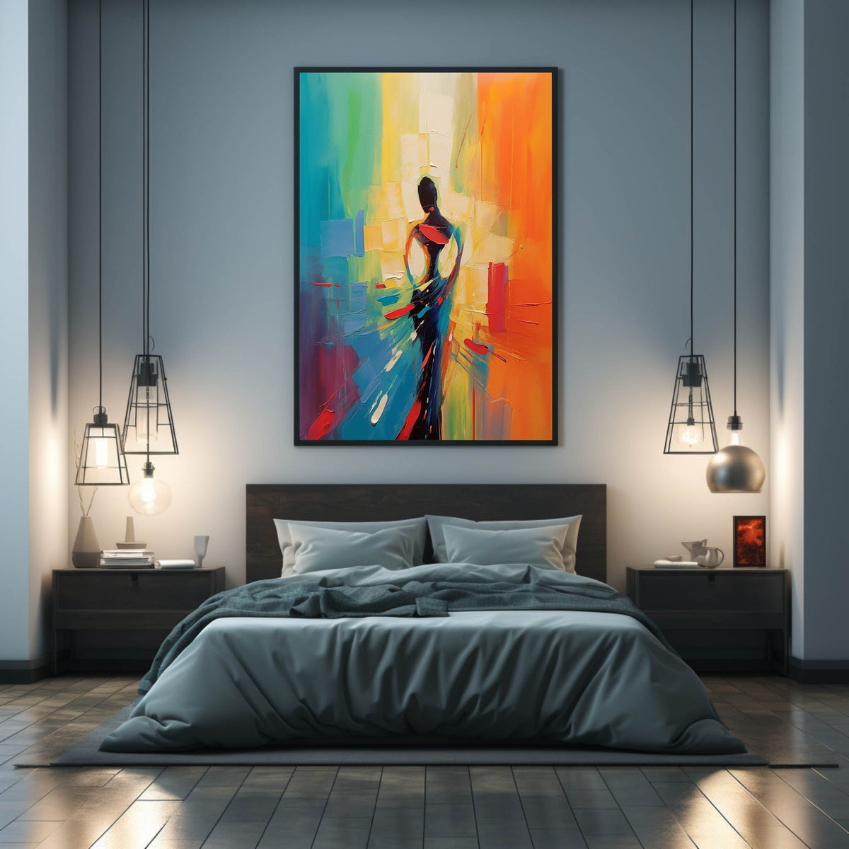 Palette Canvas Art Colorful Painting Dynamic