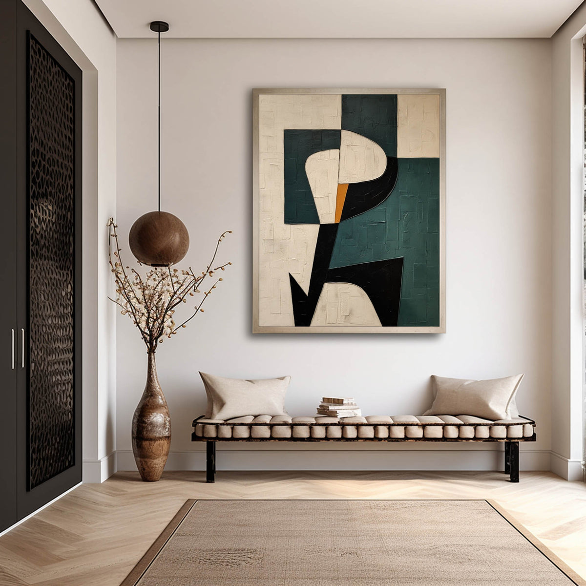 Monochrome Textured Reflective Landscape Oil Painting