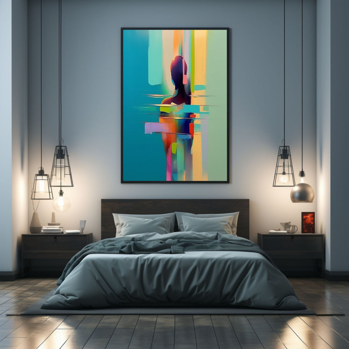 Palette Swimmer Vibrant Color Block Wall Art