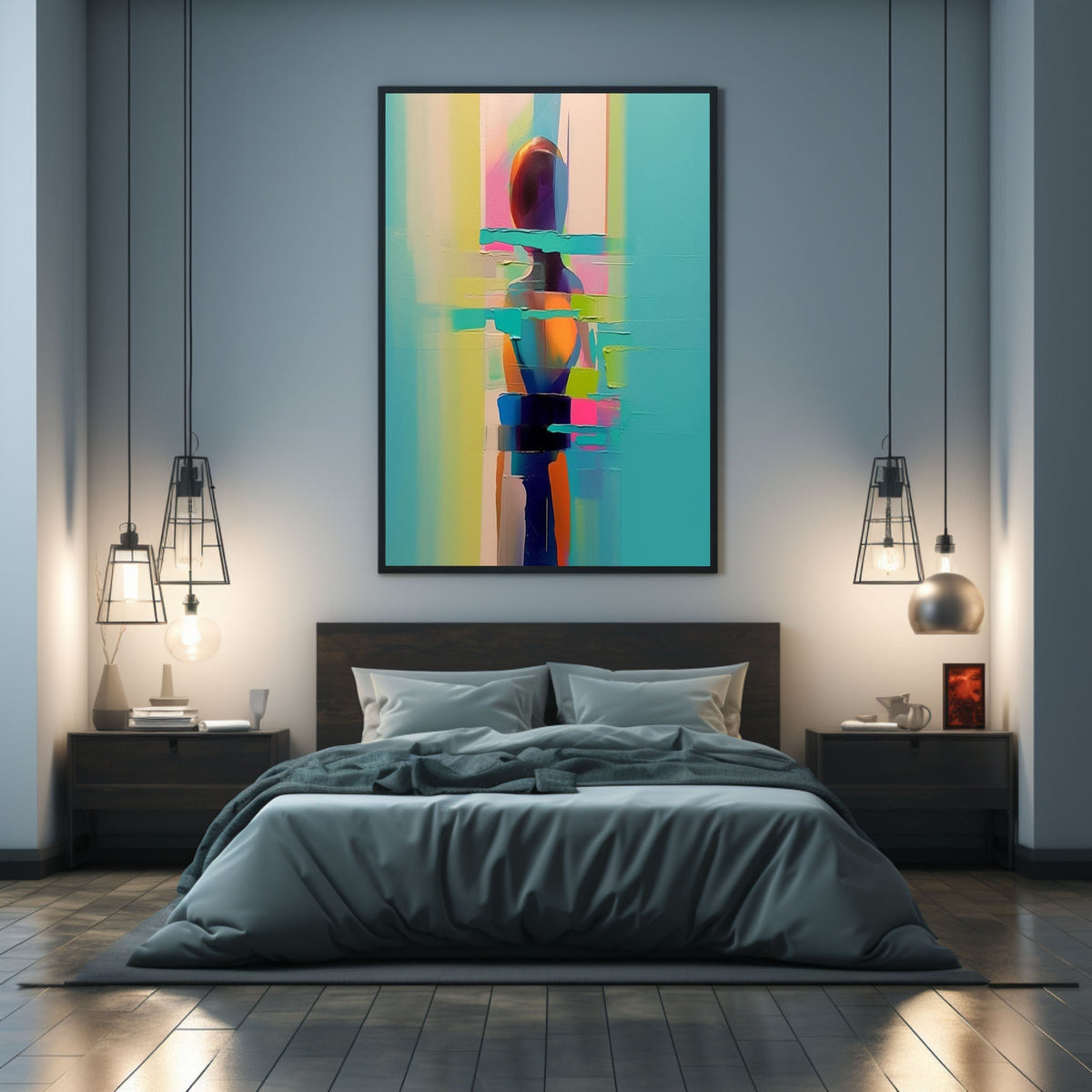 Wall Art Vertical Abstract Fragmented Figure