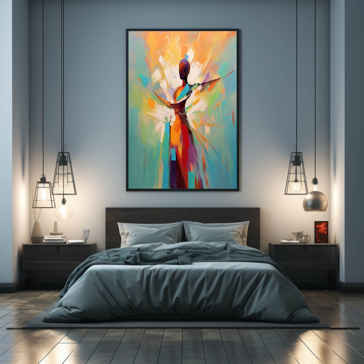 Wall Art Square Abstract Dancer Vibrant