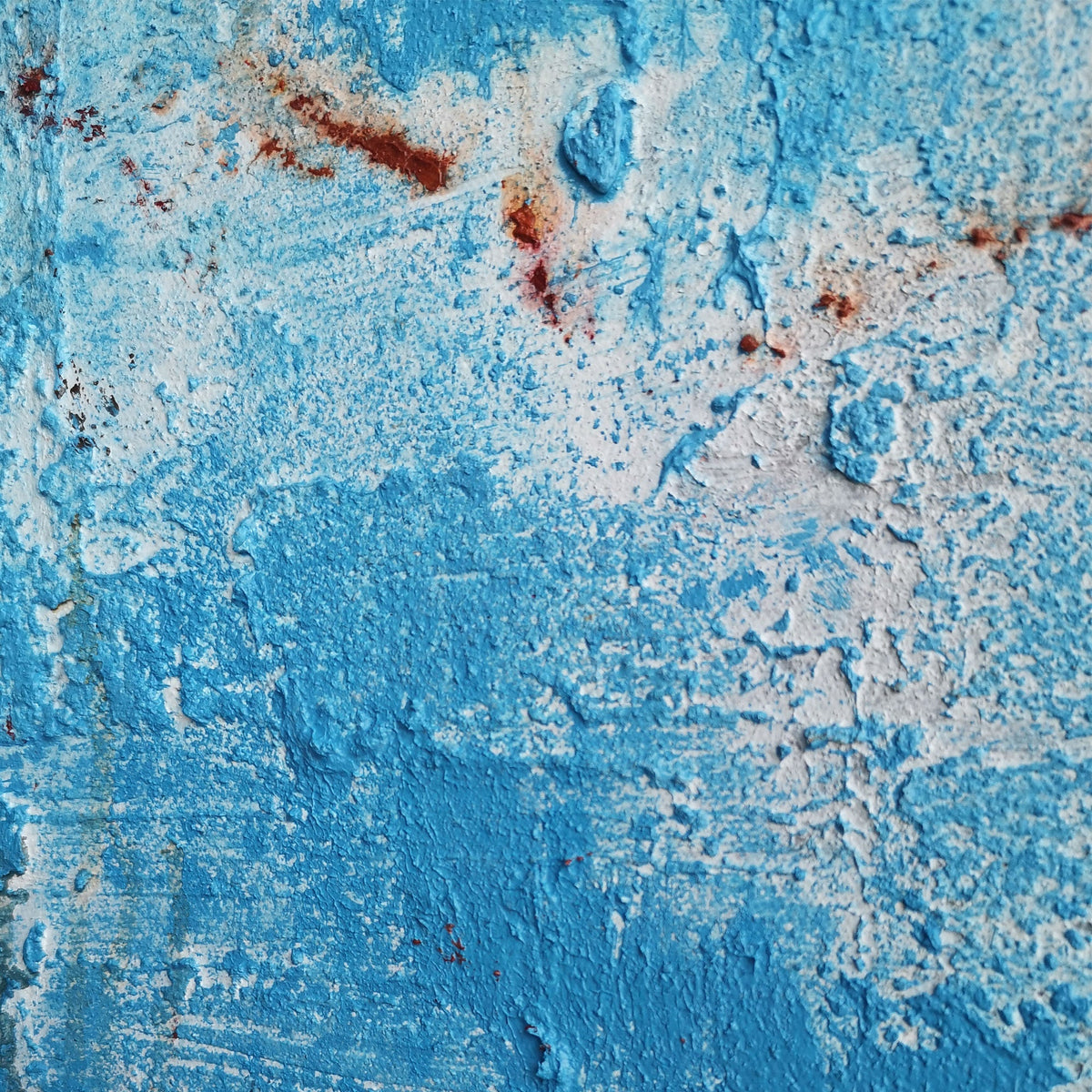 Blue And Rust Abstract Art