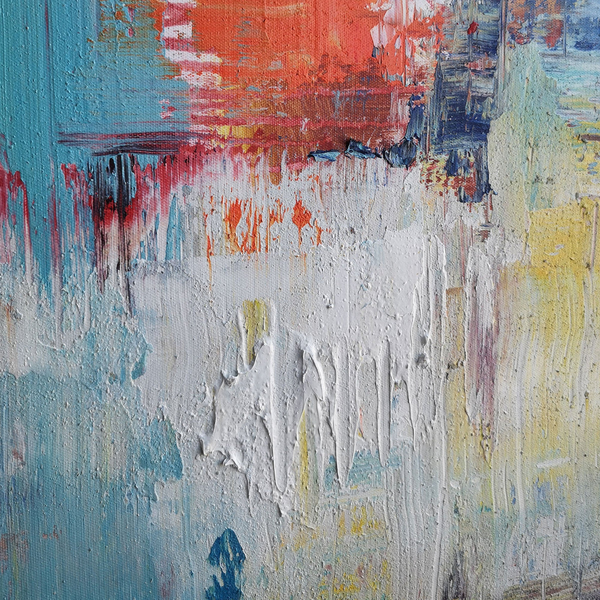 Coastal Tone Abstract Oil Painting Textured