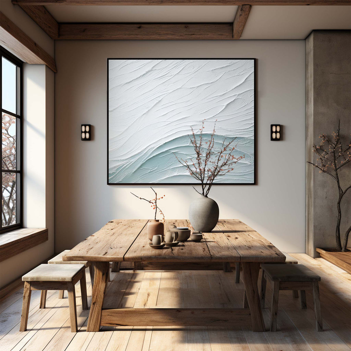 Textured Wave Landscape Art Oil Painting