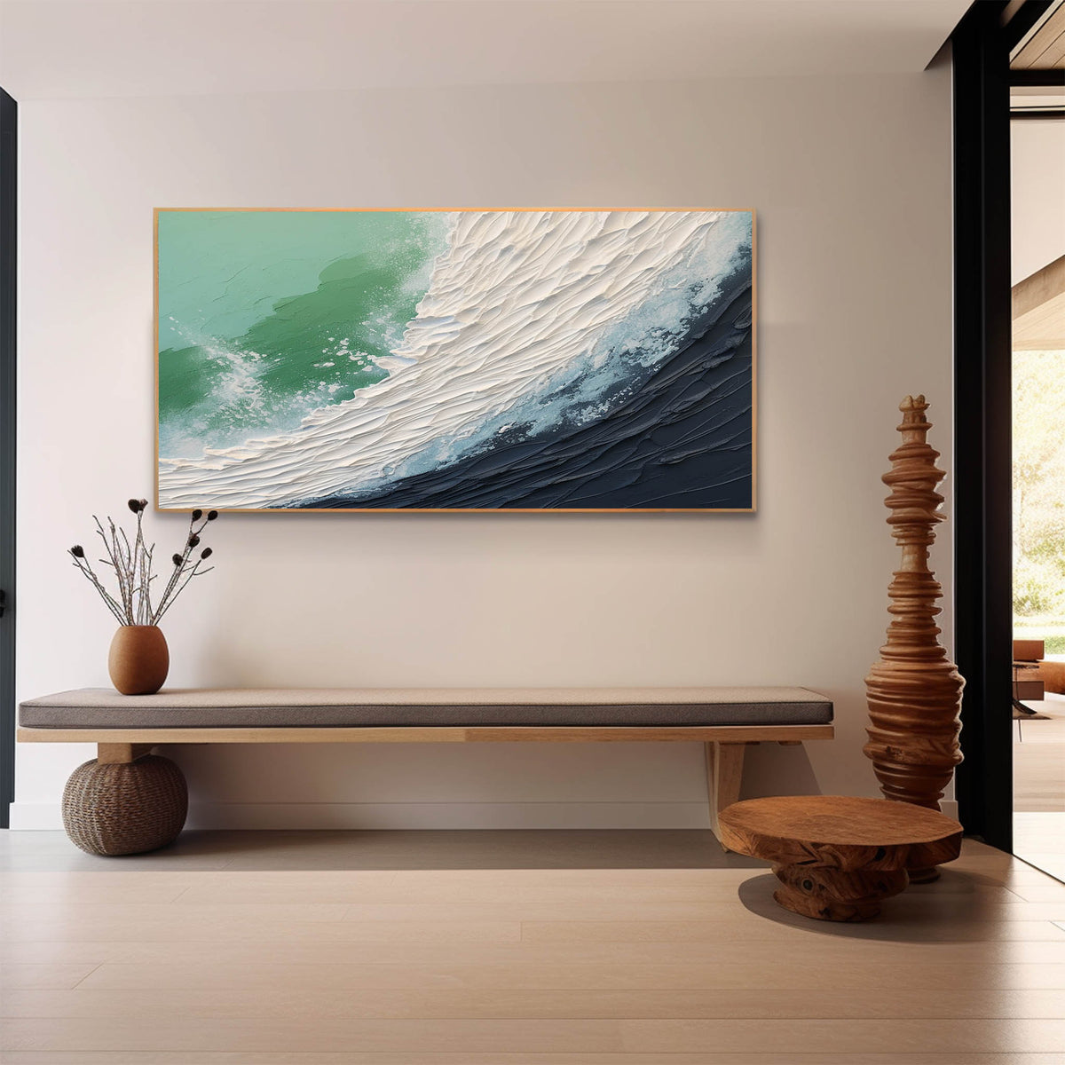 Wall Art Plaster Ocean Wave Dynamic