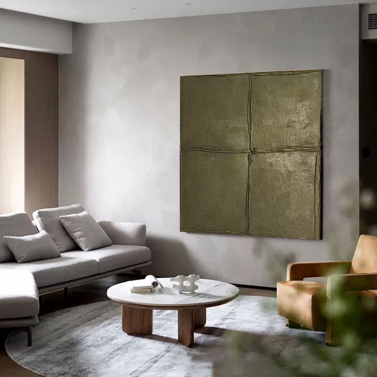 Four Square Minimalist 3D Textured Painting
