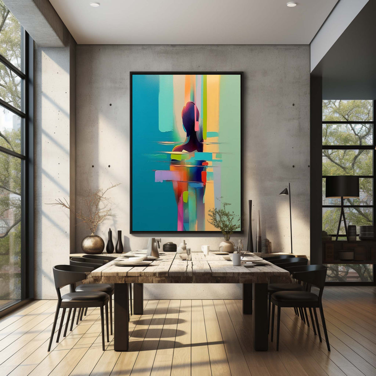 Palette Swimmer Vibrant Color Block Wall Art