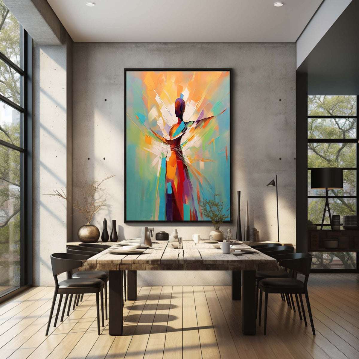 Wall Art Square Abstract Dancer Vibrant
