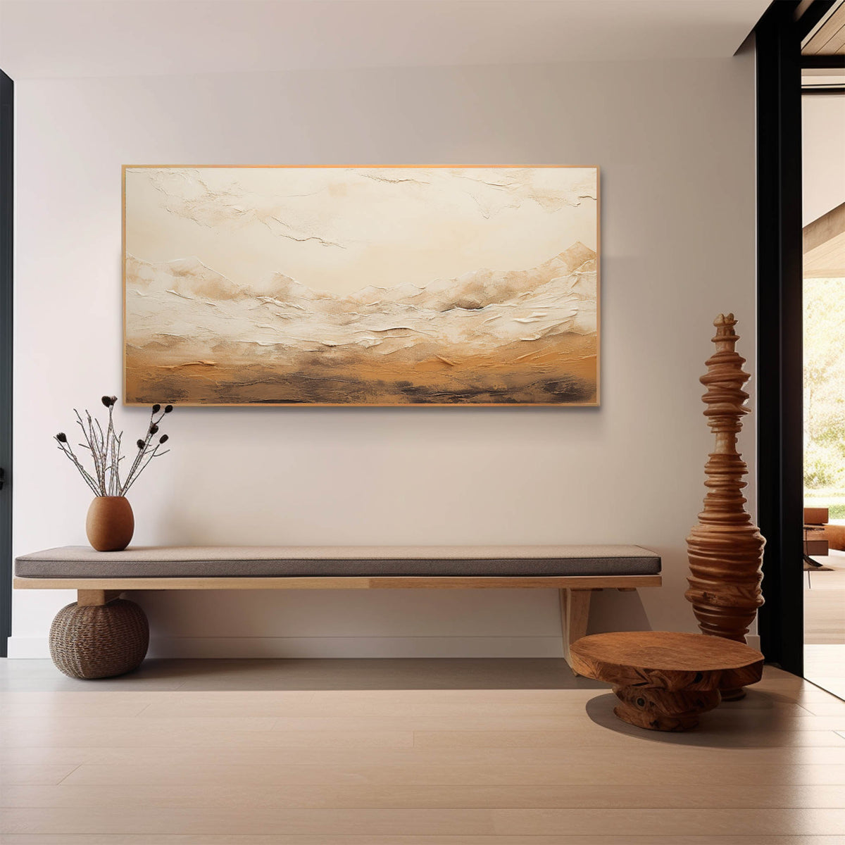 Earthy Toned Textured Landscape Oil Painting
