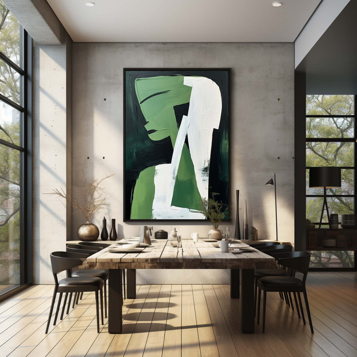 Wall Art Vertical Abstract Cubist Profile