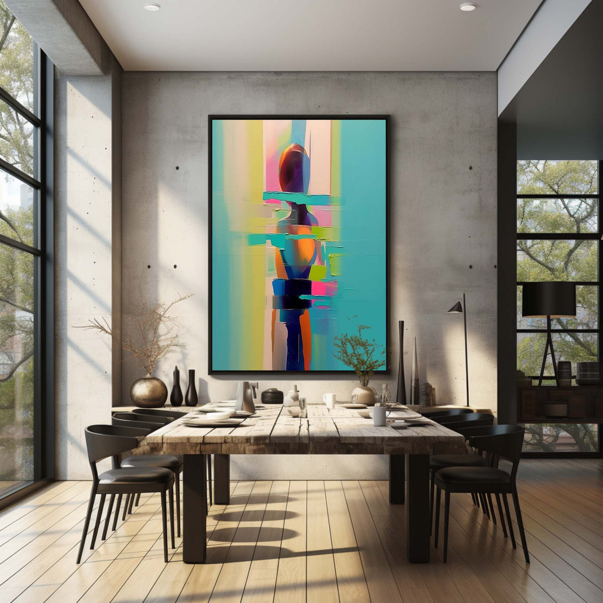 Wall Art Vertical Abstract Fragmented Figure