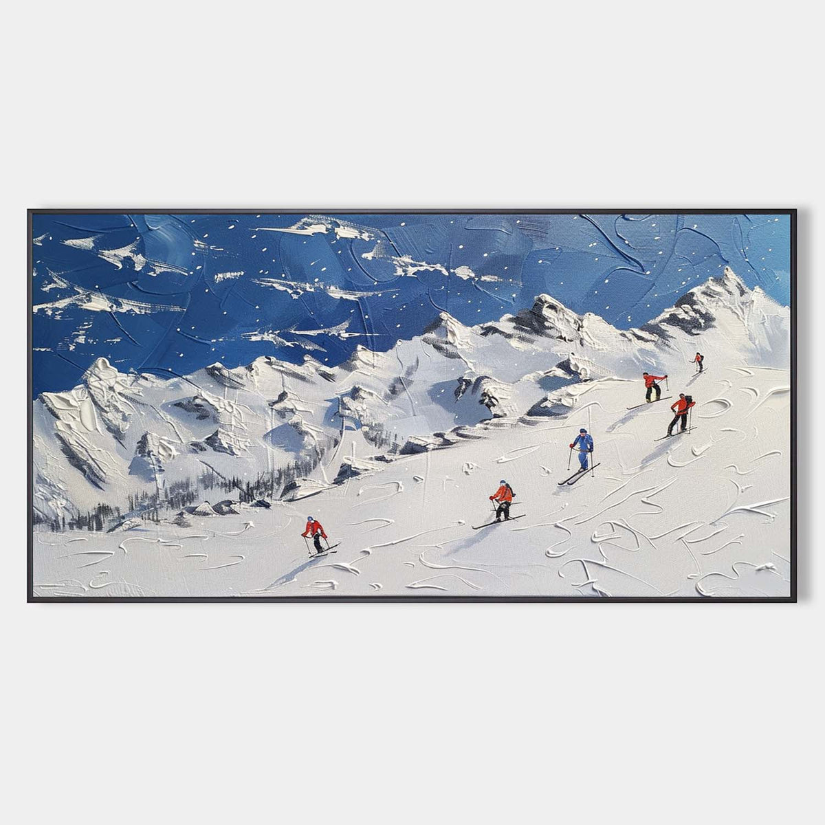 Wall Art Alpine Ski Scene Snow Winter Landscape