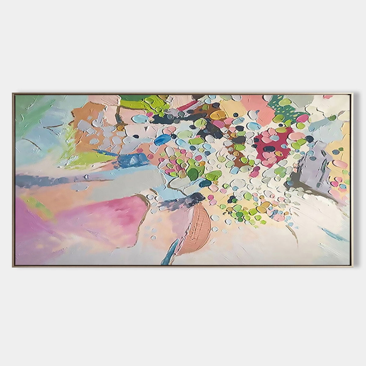 Vibrant Confetti Dot Impasto Painting