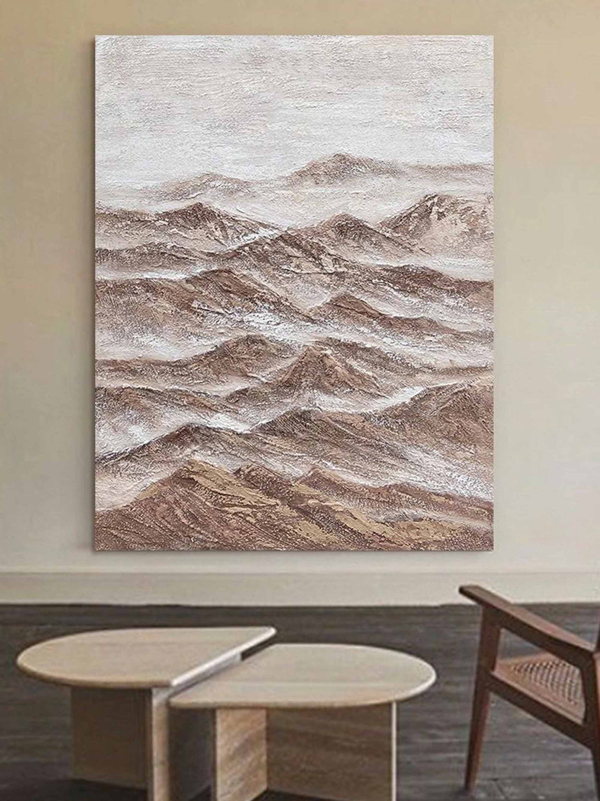 Wall Art Mountain Ranges Wabi-Sabi Textured Linen