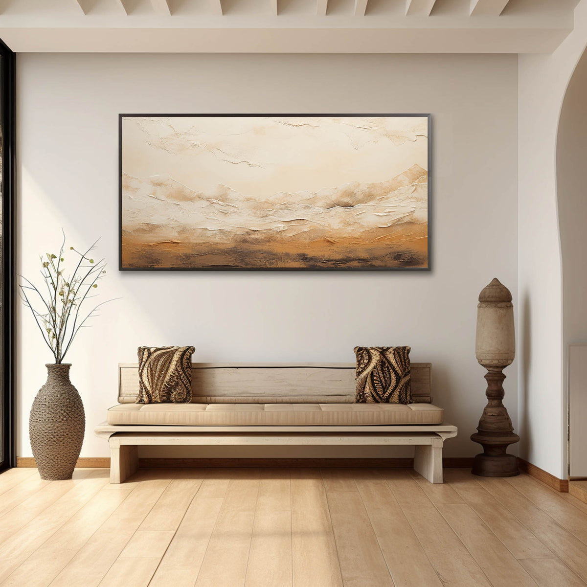 Earthy Toned Textured Landscape Oil Painting