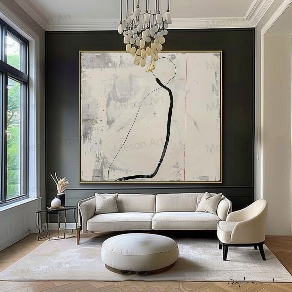 Wall Art Square Abstract Minimalist Figure