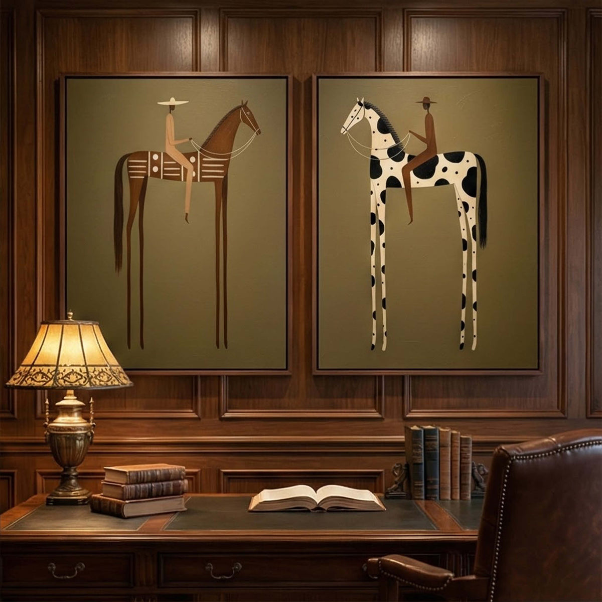 Long-Legged Duality Western Oil Painting Set