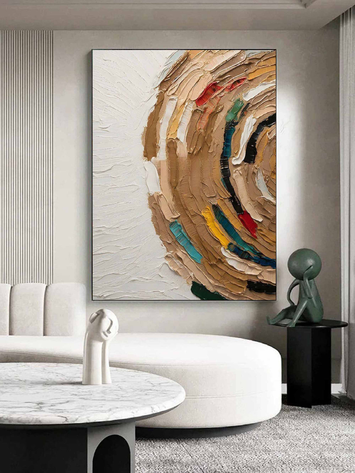 Terracotta Circular Impasto Oil Painting