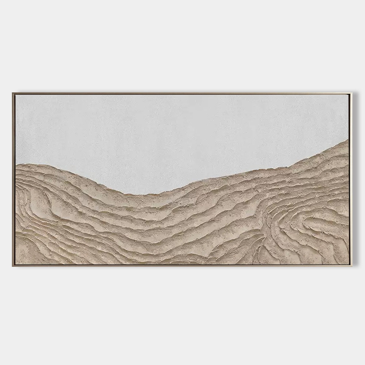 Wabi-Sabi Textured Mountain Range Painting