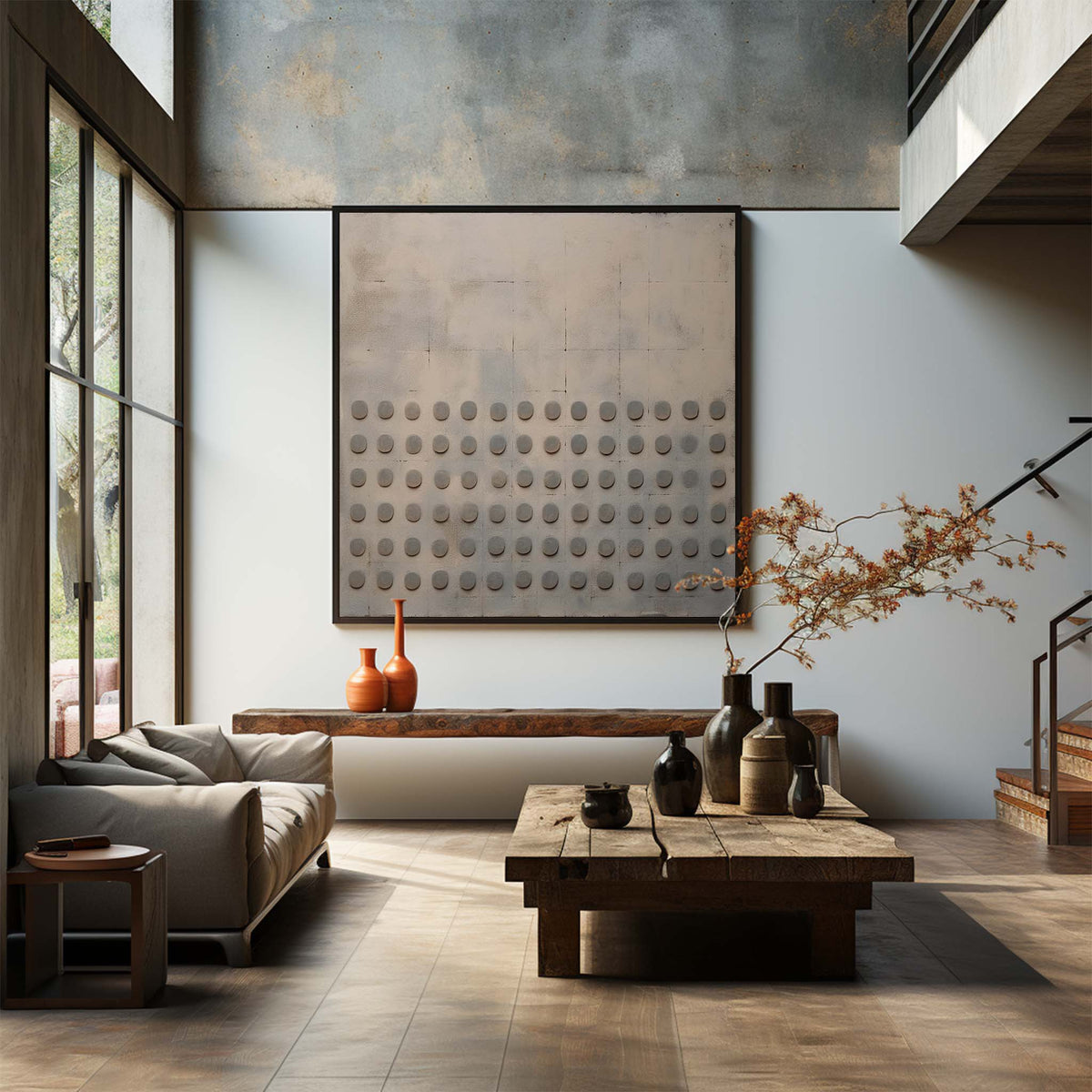 Wall Art Dot Grid Texture Oil Painting