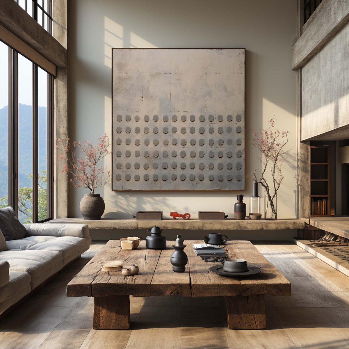 Wall Art Dot Grid Texture Oil Painting