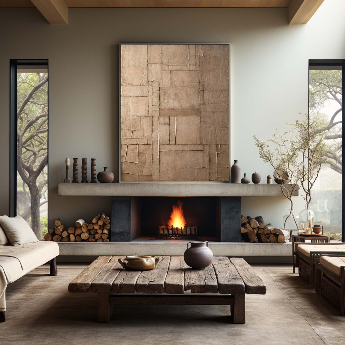 Wall Art Wabi-Sabi Neutral Geometric Modern