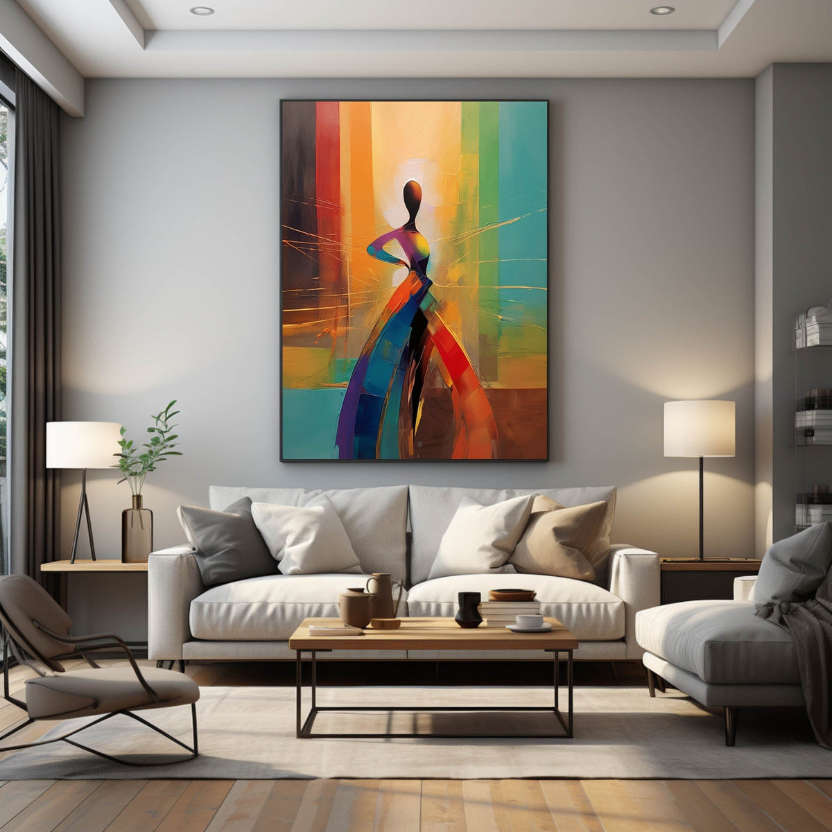 Rainbow Dancer Abstract Figure Painting