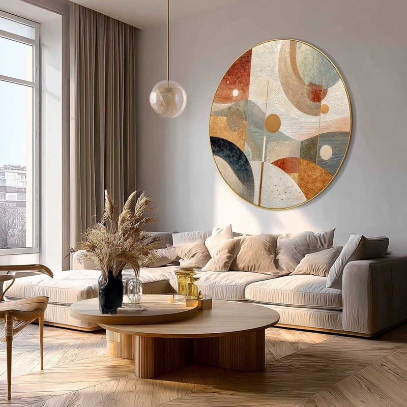 Wall Art Minimalist 3D Gold Geometric Circles - Neutralighting