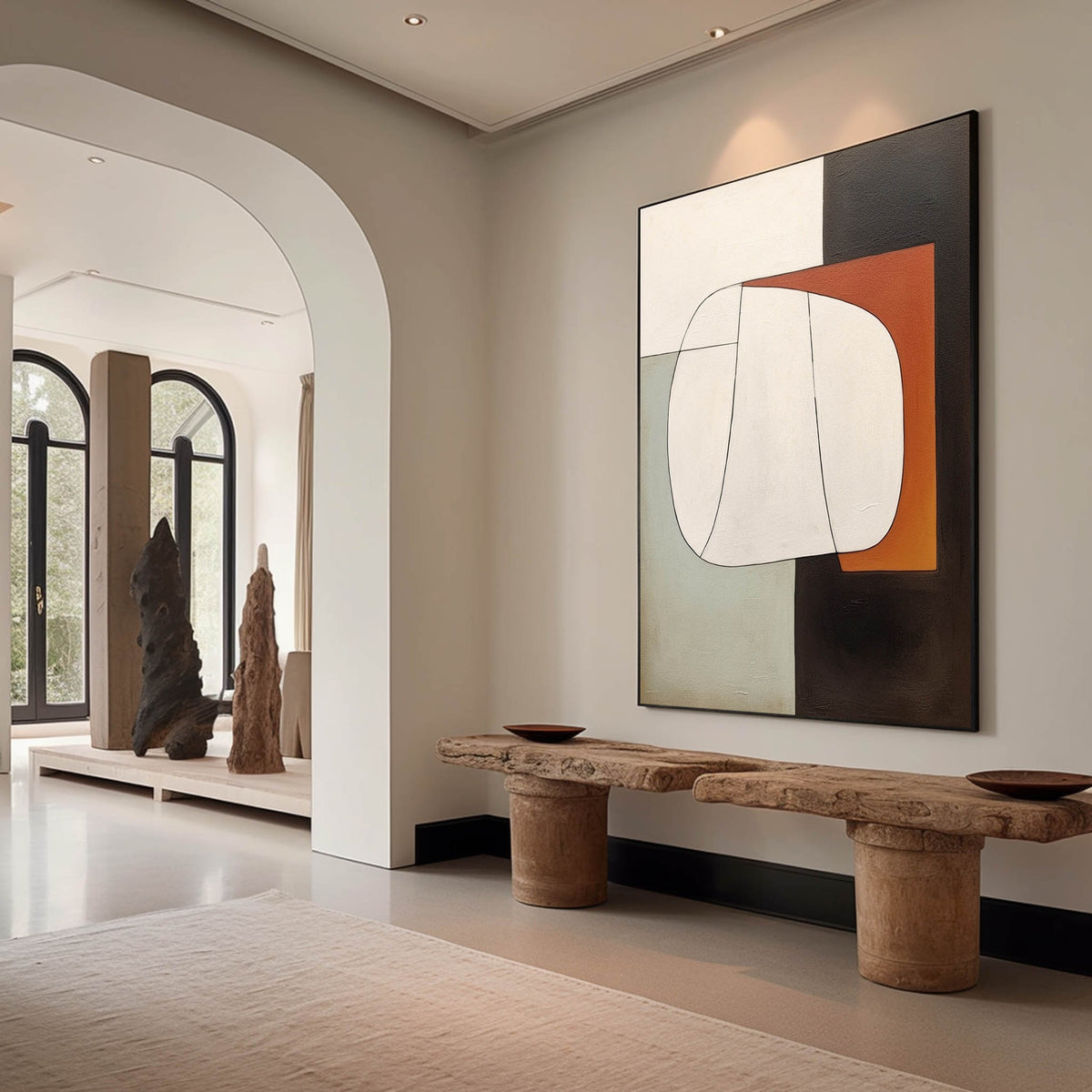 Mid-Century Modern Geometric Painting