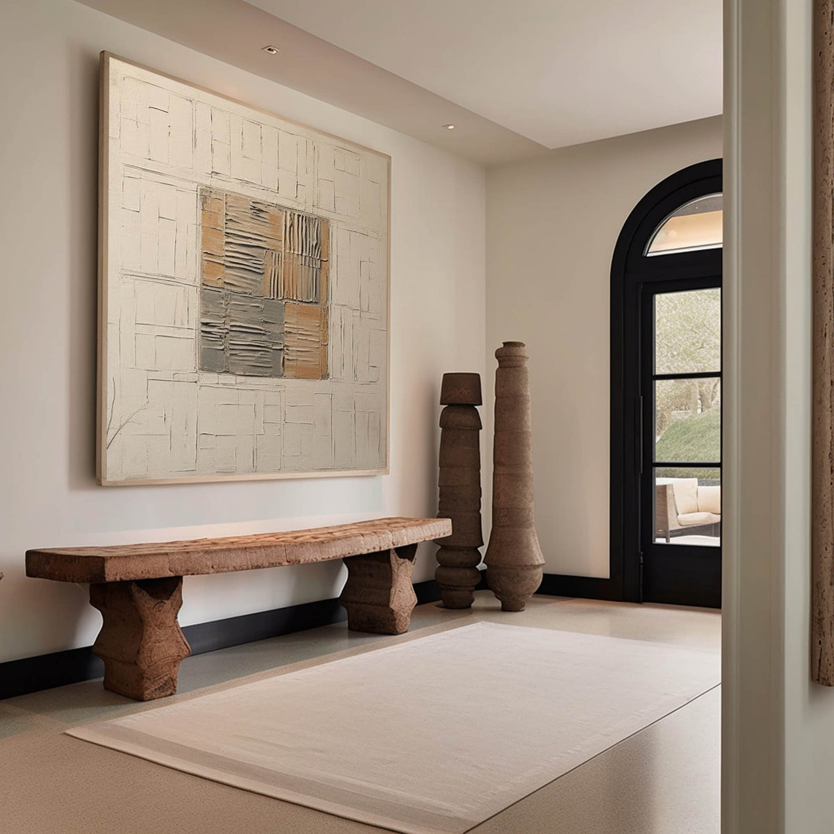 Neutral Geometric Textured Painting