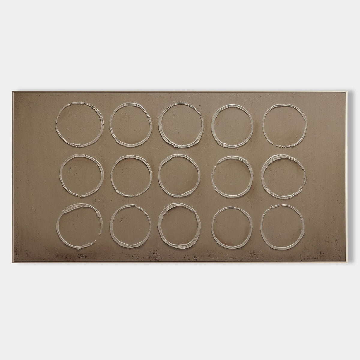 Wabi-Sabi Minimalist Circular Grid Textured Wall Art