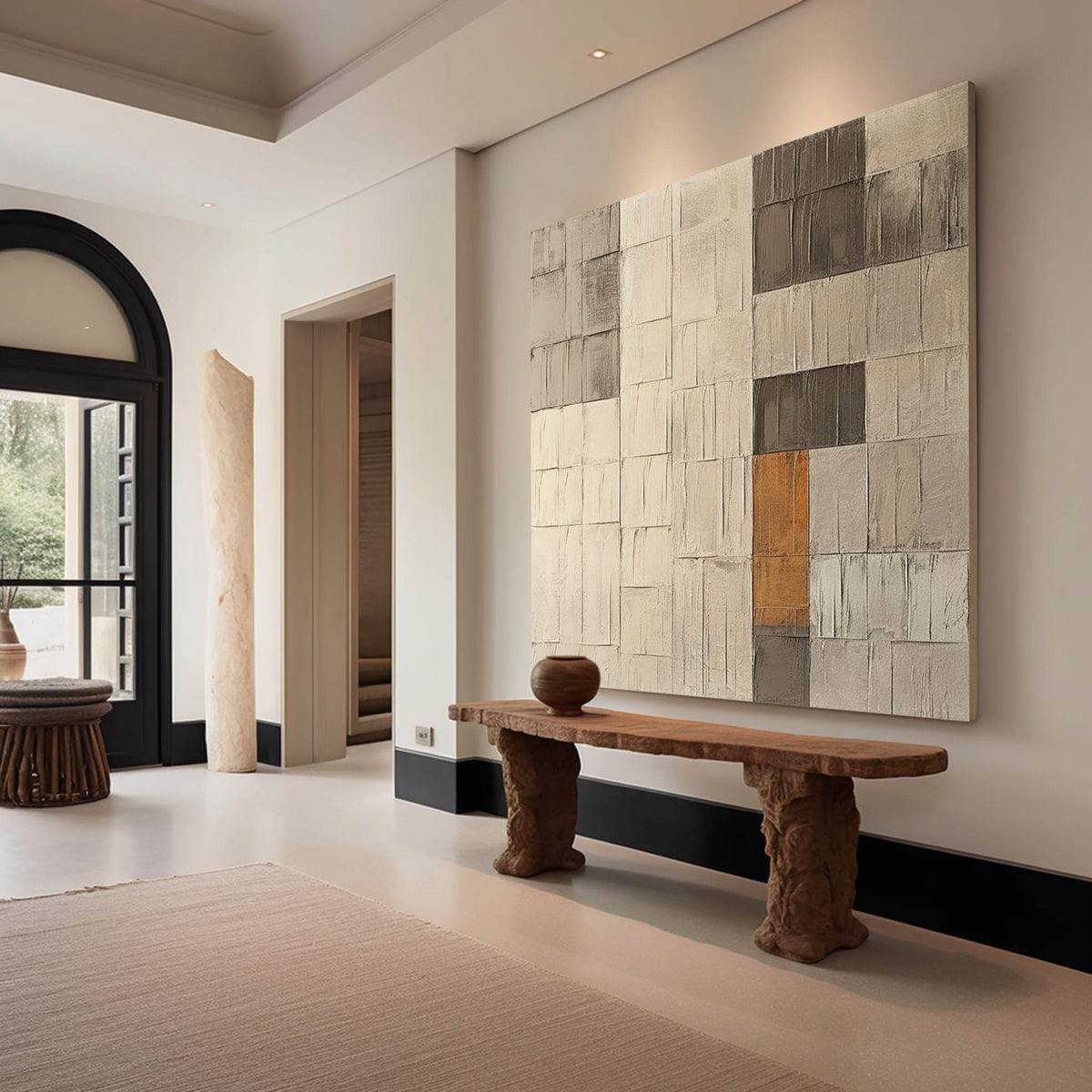 Wall Art Geometric Block Texture Oil Painting