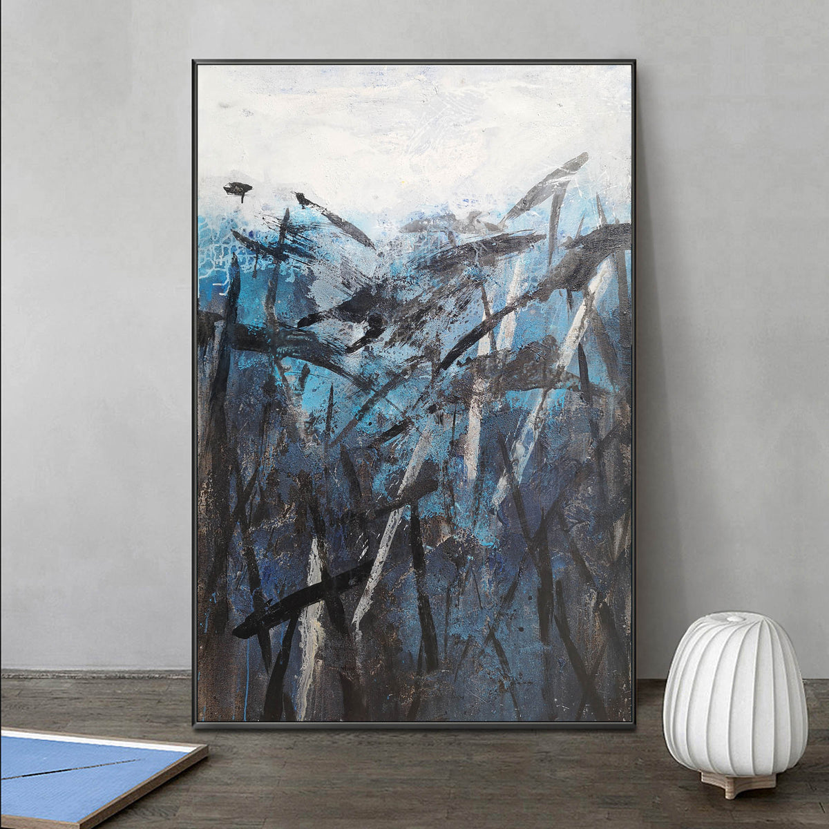 Dark And BLue Abstract Painting