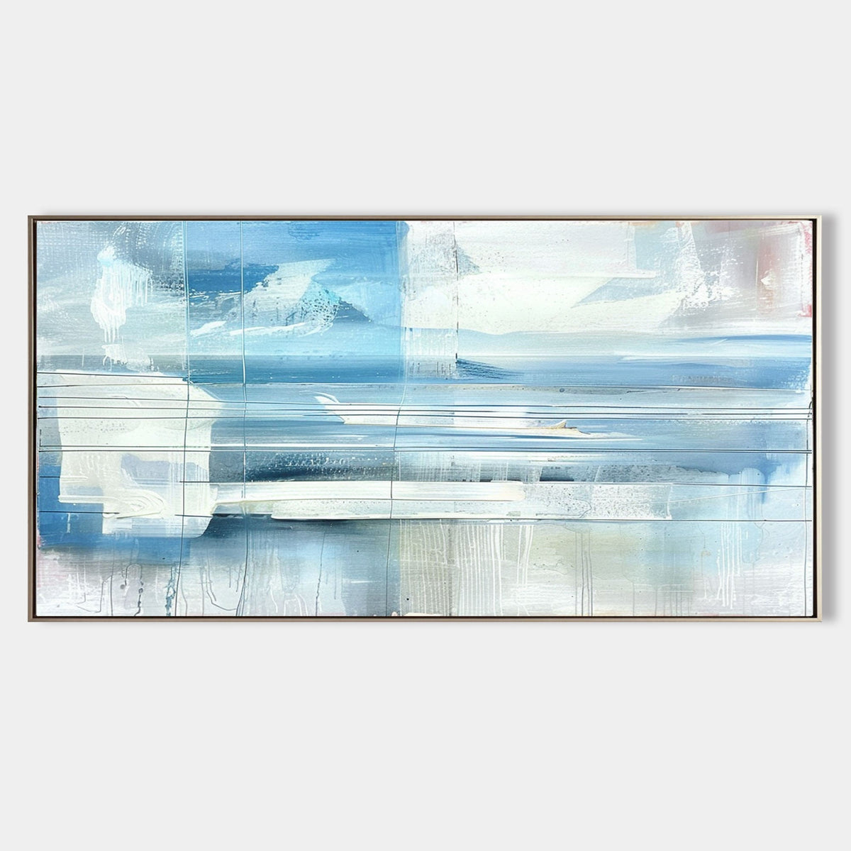 Wall Art Impressionist Coastal Seascape Blue White