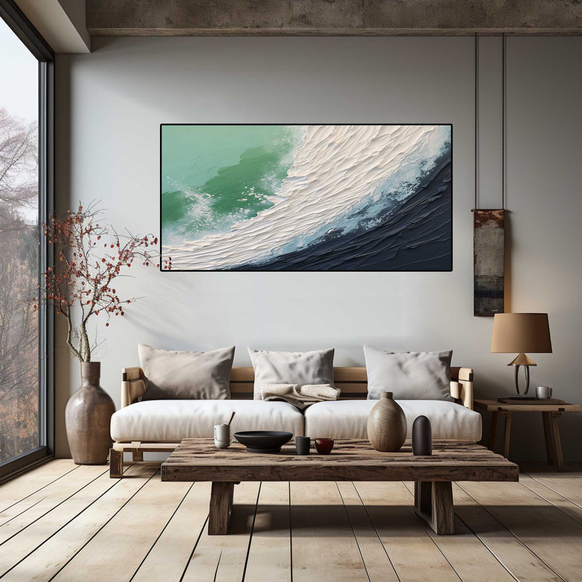 Wall Art Plaster Ocean Wave Dynamic